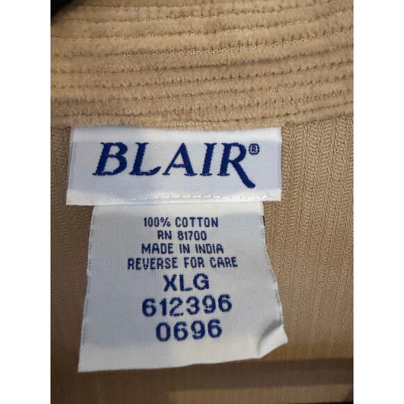 Blair Tan Corduroy Button Down Shirt XL Soft Cotton Shacket Overshirt - Picture 3 of 6